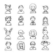 hand drawn doodles avatars N2