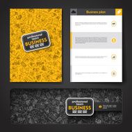 Vector template with hand drawn doodles business theme N4