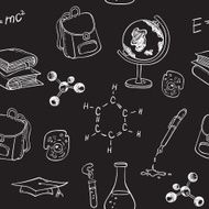 School seamless pattern on a chalkboard N2