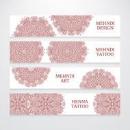 Set of flyer templates mehndi design N4