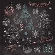 Set of Christmas elements for design