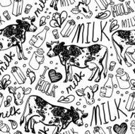 Seamless pattern of cute cow