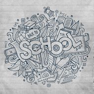 School hand lettering and doodles elements N7