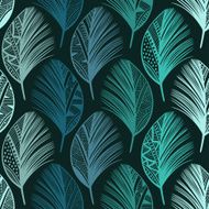 Seamless pattern with hand-drawn colored feathers Abstract doodle background