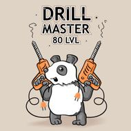 Vector Sticker &quot;Funny Panda - Drill Master&quot;