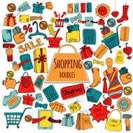 Shopping Doodle Colored Set