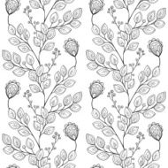 Vector Seamless Monochrome Floral Pattern N239