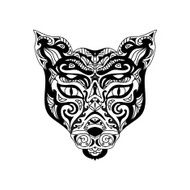 Wild cat head zentangle