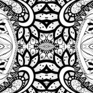 Vector Seamless Abstract Black and White Tribal Pattern N80