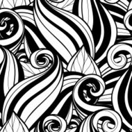 Vector Seamless Contour Floral Pattern N19