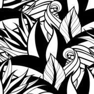 Vector Seamless Contour Floral Pattern N20