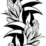 Vector Seamless Contour Floral Pattern N21