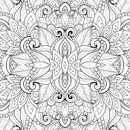 Vector Seamless Abstract Black and White Tribal Pattern N81