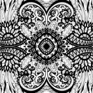 Vector Seamless Abstract Black and White Tribal Pattern N83