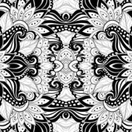 Vector Seamless Abstract Black and White Tribal Pattern N85