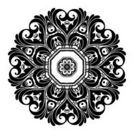 Vector Beautiful Deco Black Mandala N135