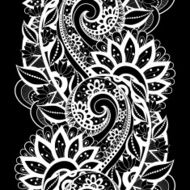 Vector Seamless Monochrome Floral Pattern N244