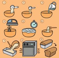 vector set of making bread N2