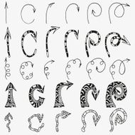 Hand drawn arrow Vector set