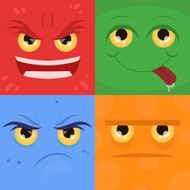 Vector doodle set of emotions