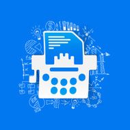 Drawing business formulas typewriter N27