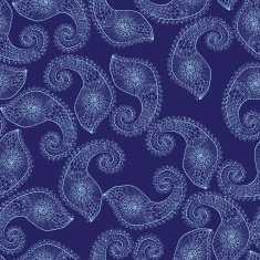 Floral seamless pattern with doodle paisley