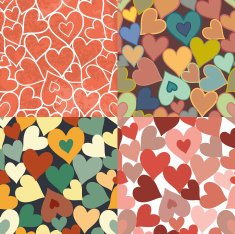 Set of hearts pattern