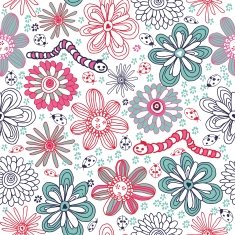 children seamless floral pattern