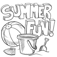Summer fun beach vacation sketch