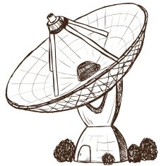 Astronomical satellite sketch style