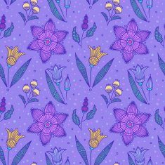 Seamless violet striped flowers