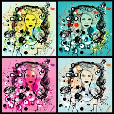 colorful vector girl N2