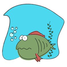 comic cartoon fish N37