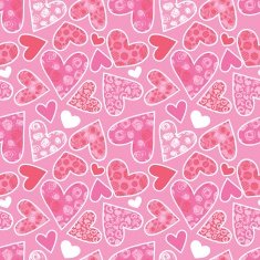 Seamless texture with funny hearts