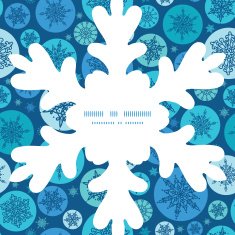 Vector round snowflakes Christmas snowflake silhouette pattern frame card template N2