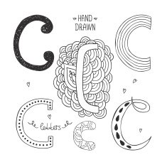 Vector hand drawn alphabet N29