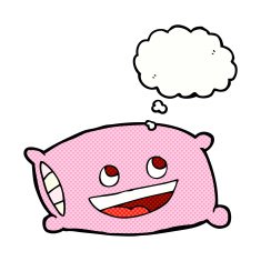 cartoon pillow with thought bubble N2