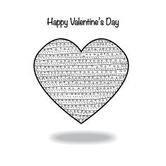 abstract pattern heart illustration in zentangle style N6