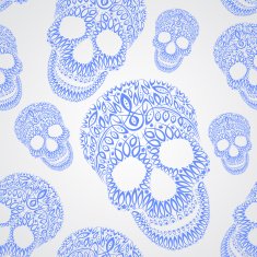 Ornamental pattern skull seamless texture