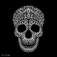 Ornamental pattern skull in tattoo style