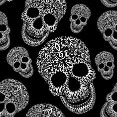 Ornamental pattern skull seamless texture N2