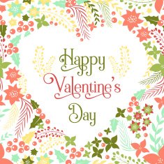 Valentine's card with cute flowers