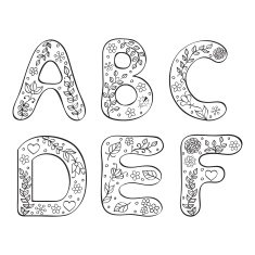 hand drawn letters on white background