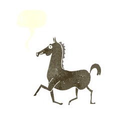 cartoon horse with speech bubble N46