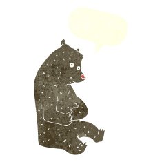 Cartoon happy bear with speech bubble N4 free image download