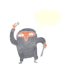 cartoon ninja with speech bubble N11