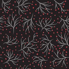 Hand drawn twigs with hearts seamless pattern N2