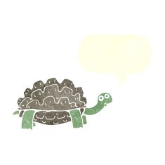 cartoon tortoise with speech bubble N15