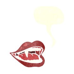 cartoon vampire mouth with speech bubble N30