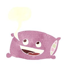cartoon pillow with speech bubble N2